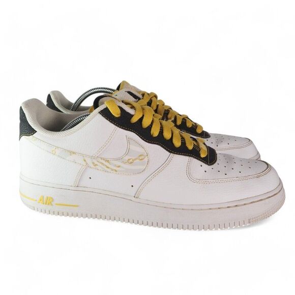 Nike Air Force 1 '07 LV8 'Gold Links Zebra Print' Sneakers DH5284-100 Men's 11.5 - Picture 4 of 13